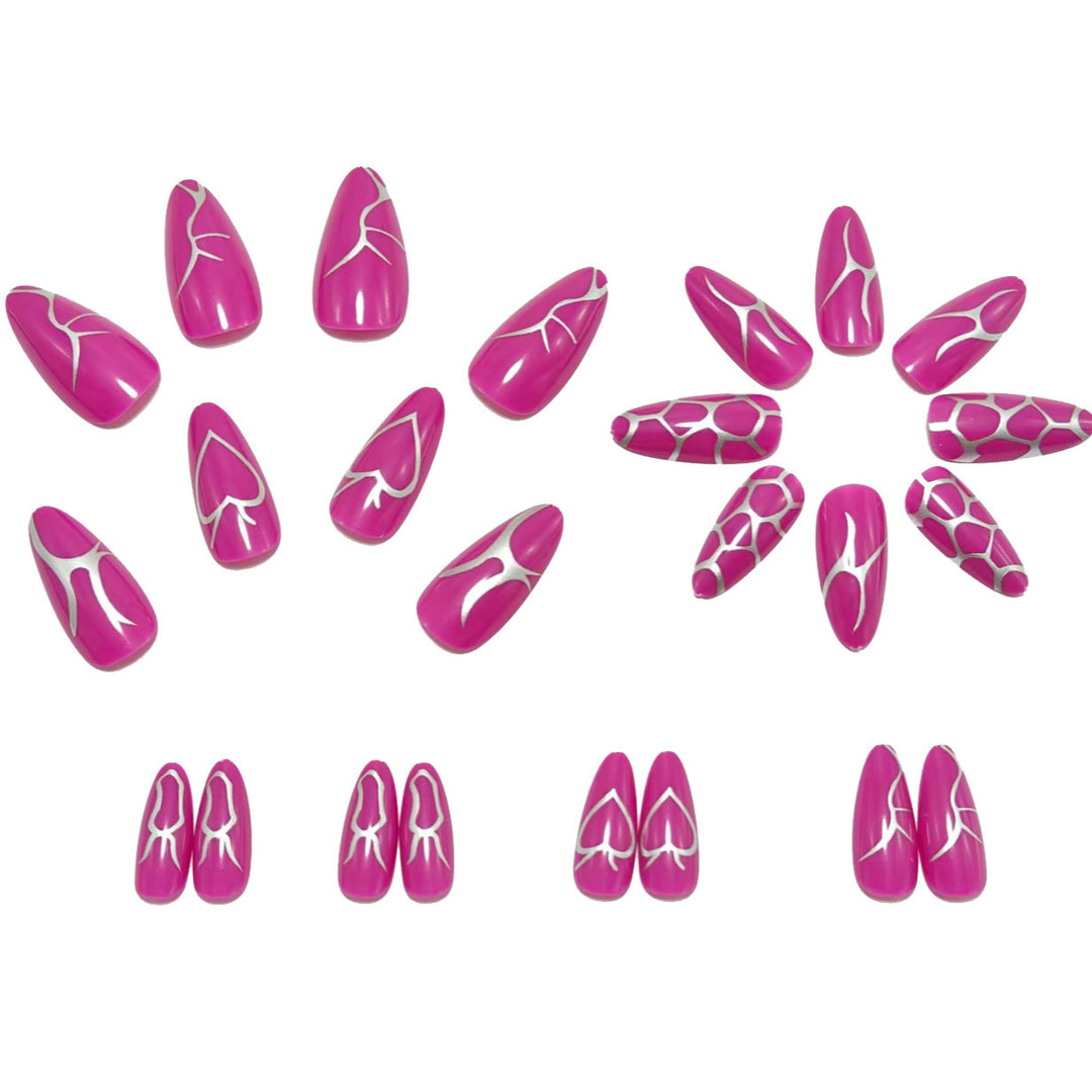 Artificial nails with stylish heart decorations Stornfield
