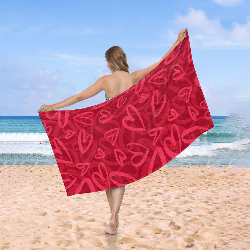 Beach towel with creative heart design Stornfield