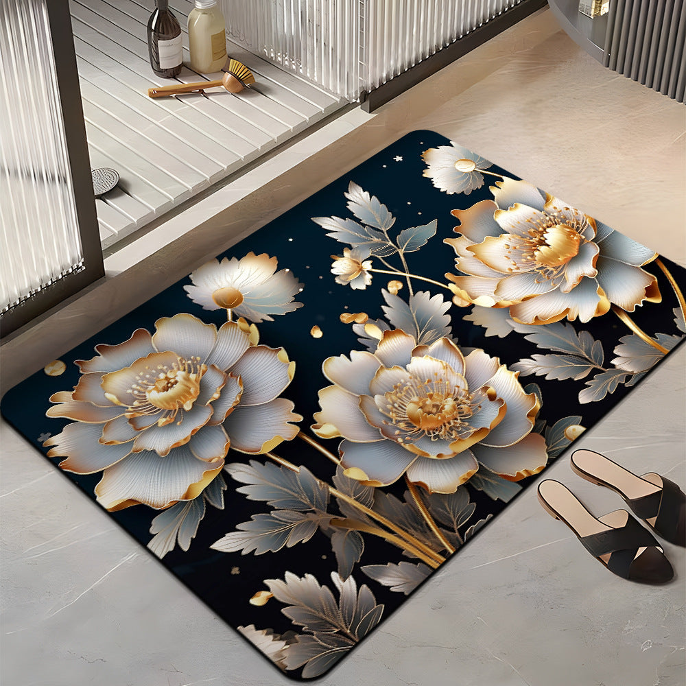 Floral Design Bath Mat Stornfield