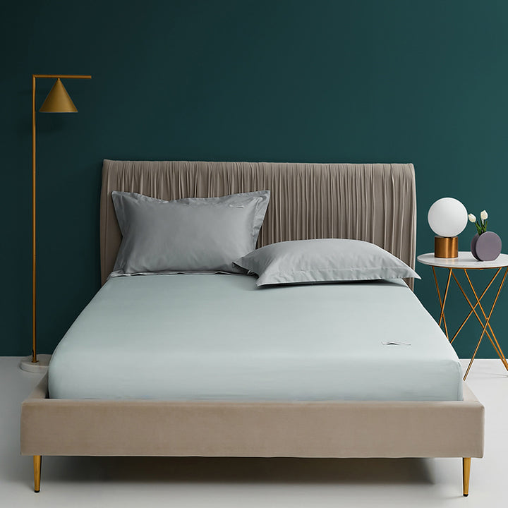 Deep-Pocket Fitted Mattress Sheet Cotton-Blend Stretch Skirt