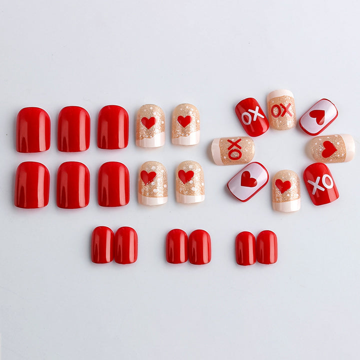Romantic Heart-themed Nail Art Set Stornfield