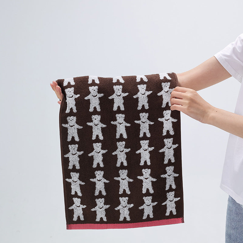 Soft terry towel with horse jacquard pattern