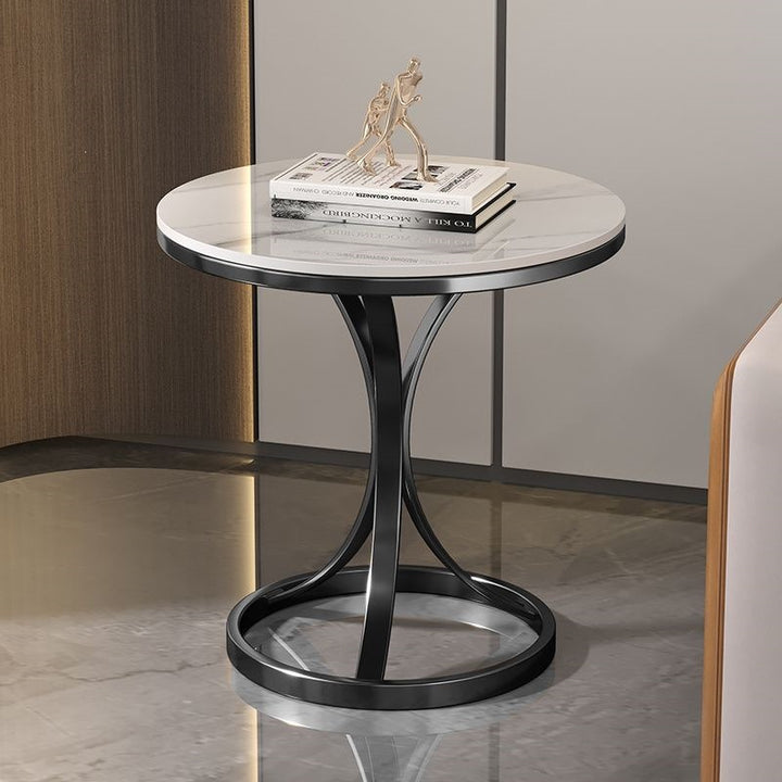 Modern Round Accent Table with Sleek Metal Base Stornfield