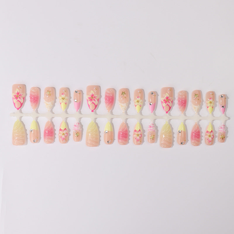 Decorative Floral Press-On Nail Tips Stornfield