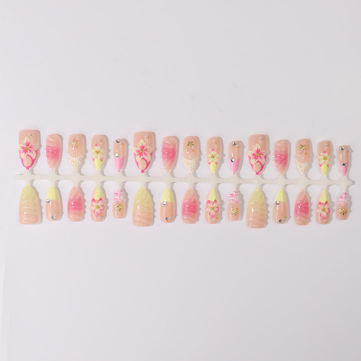 Decorative Floral Press-On Nail Tips Stornfield