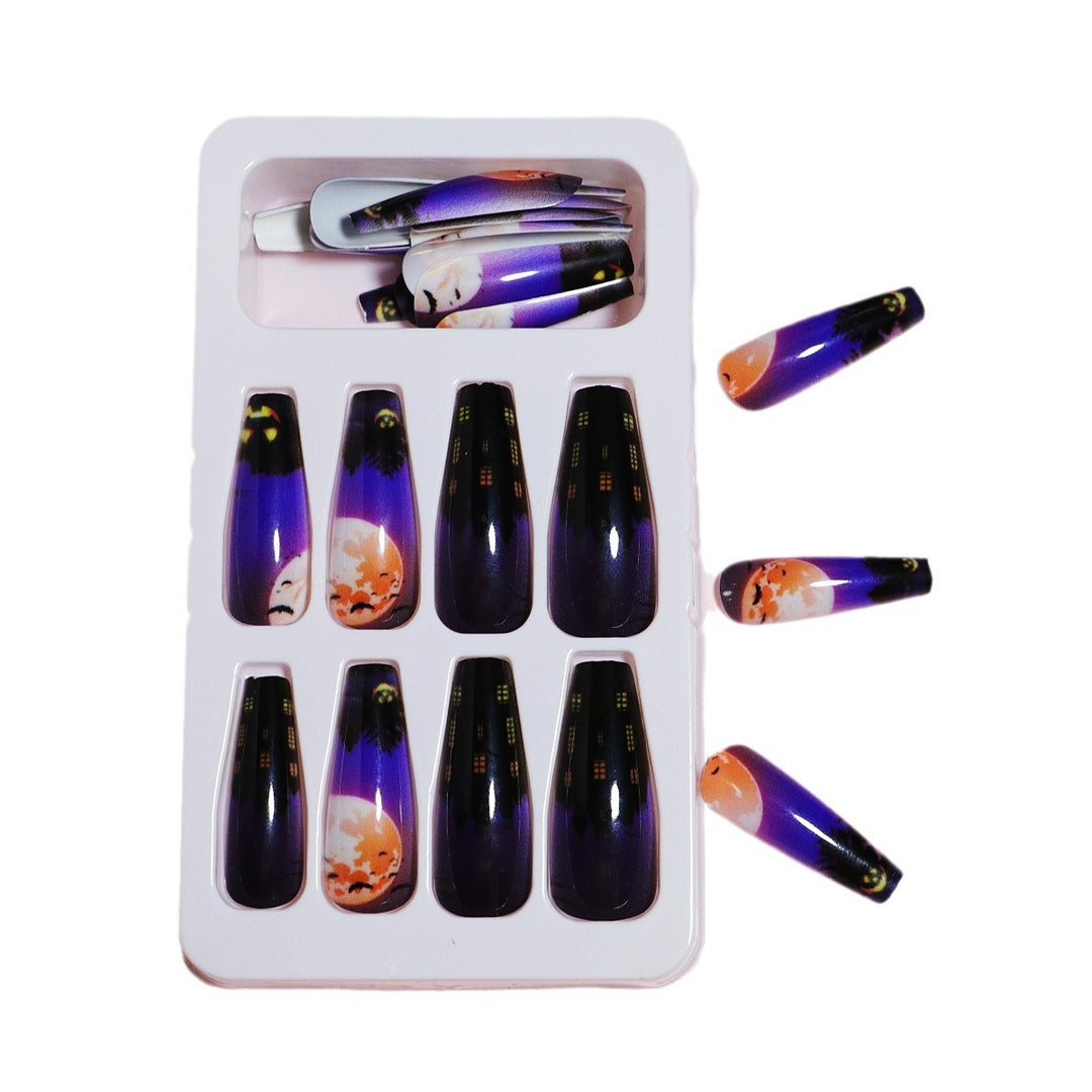 Artistic Press-On Nail Design with Dripping Effect Stornfield