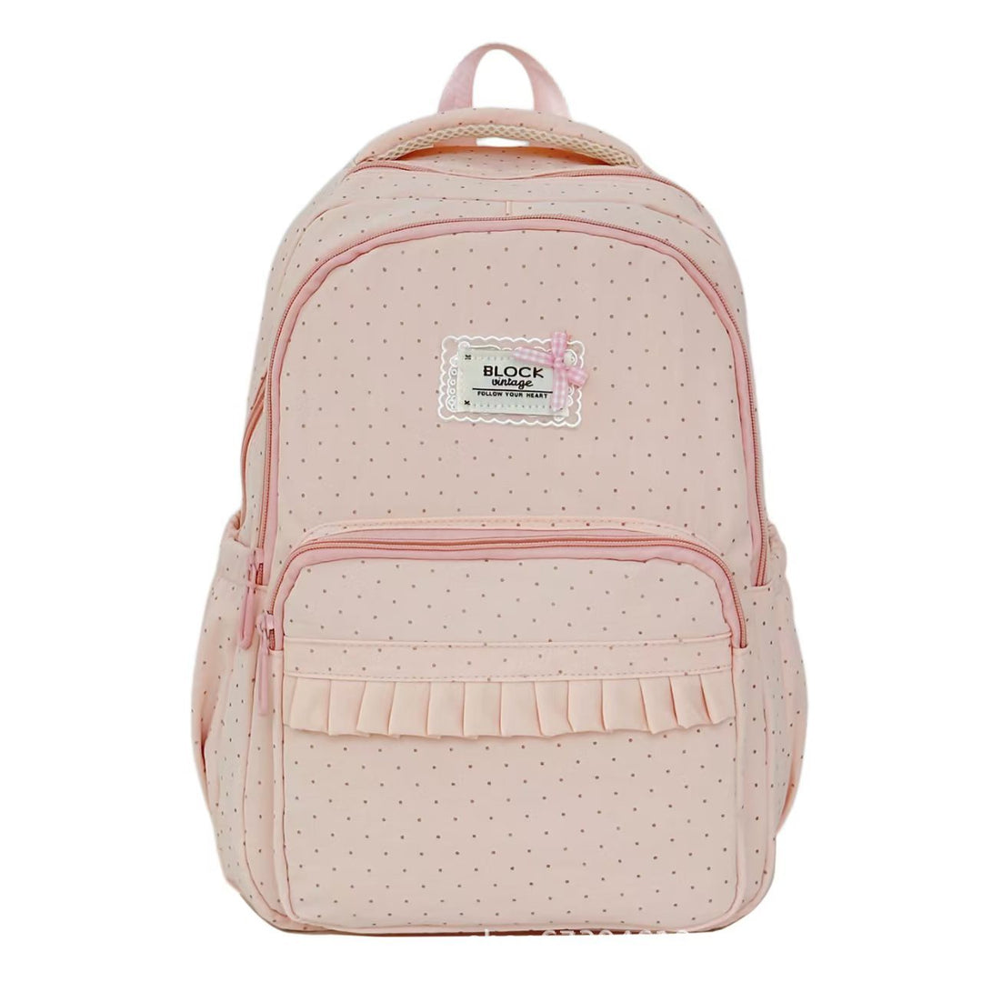 Stylish Polka Dot Ruffled Backpack Stornfield