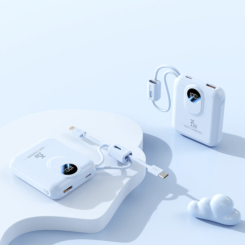 Power bank with fast charging function and integrated charging cables Stornfield