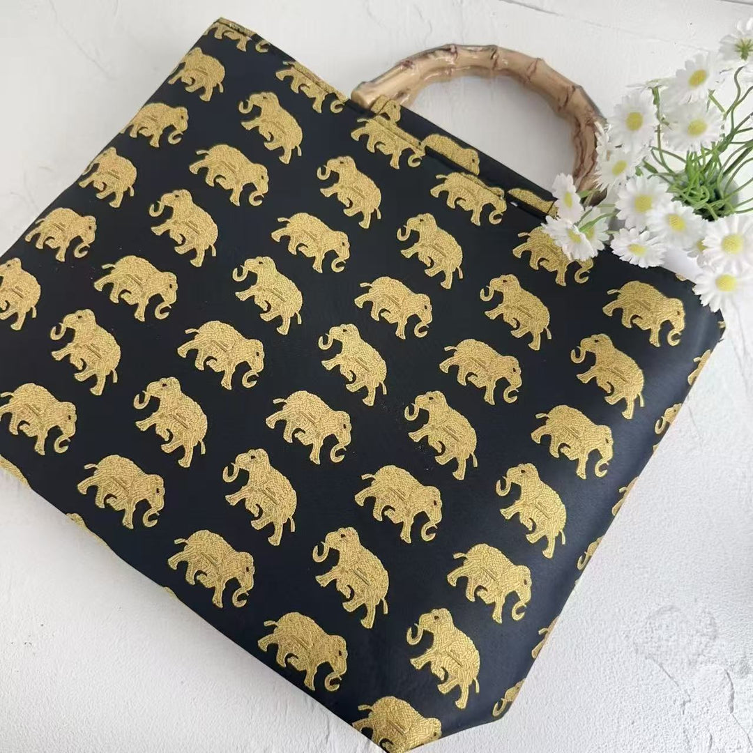 Stylish cotton bag with bamboo handles Stornfield