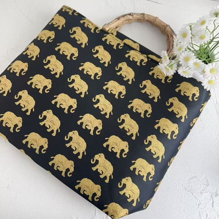 Stylish cotton bag with bamboo handles Stornfield
