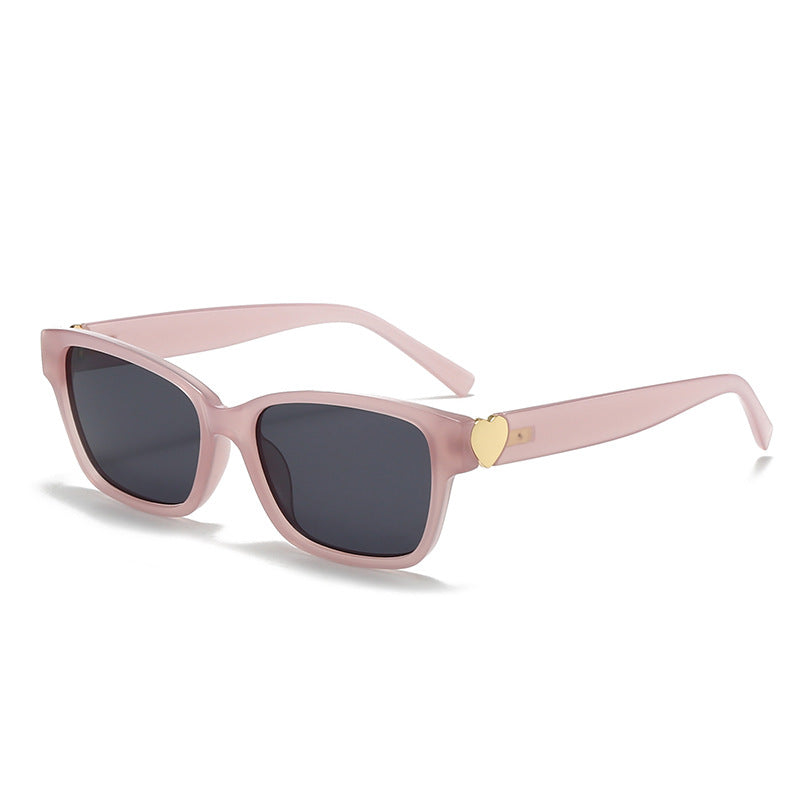 Women's fashionable square sunglasses with heart accents Stornfield