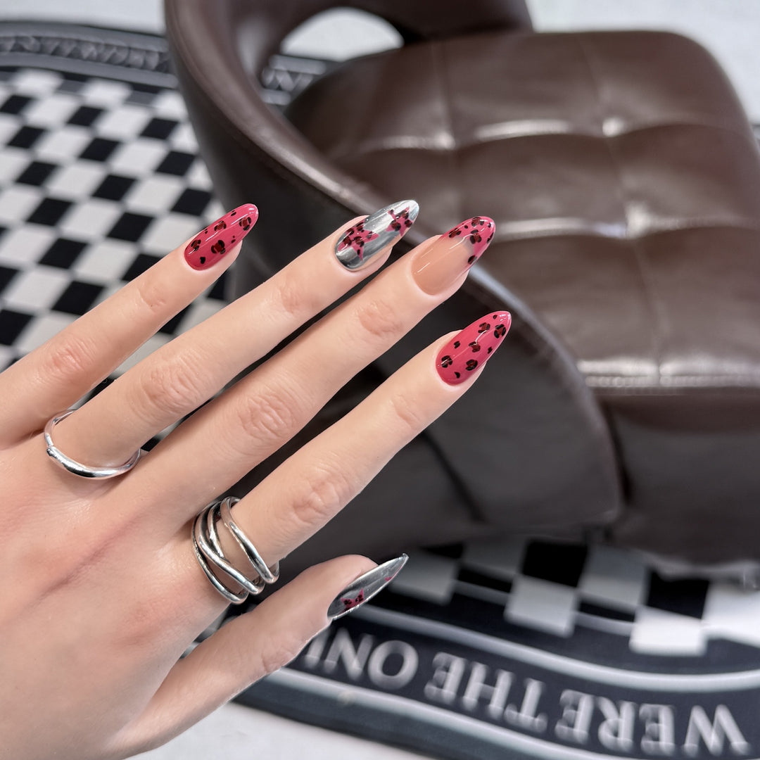 Stylish Stiletto Press-On Nail Set with Artistic Printed Designs Stornfield