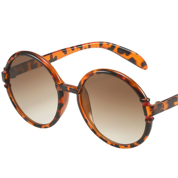 Women's round sunglasses in trendy leopard pattern with UV protection Stornfield