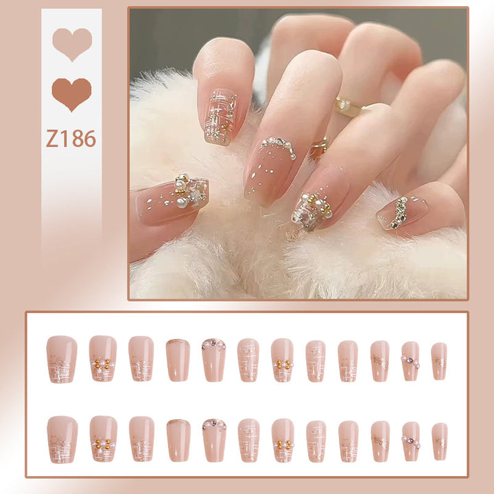 Elegant Rhinestone-Embellished Press-On Nails