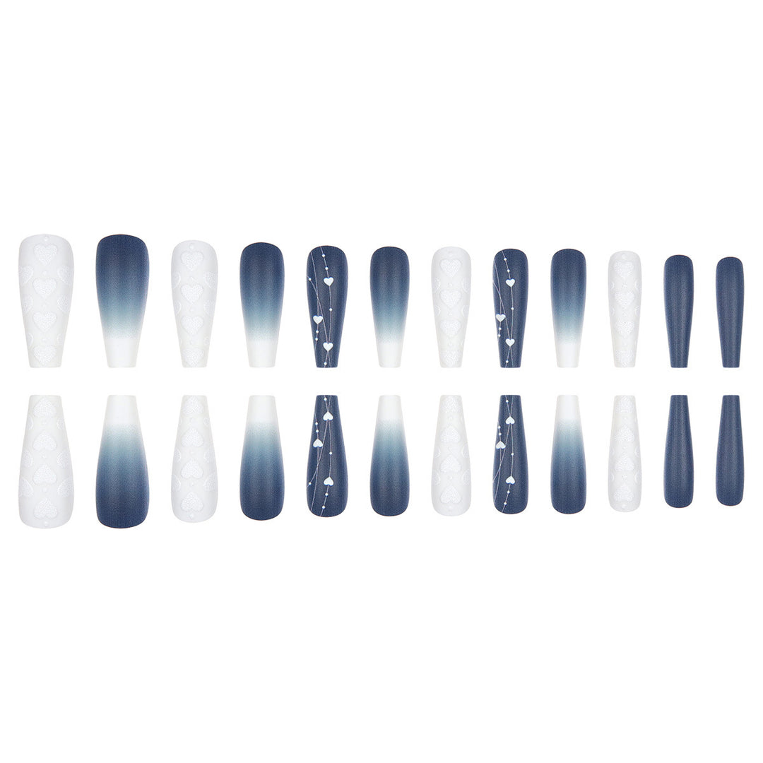 Elegant Heart-Designed Long Stiletto Press-On Nails Stornfield