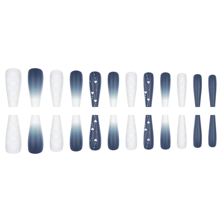 Elegant Heart-Designed Long Stiletto Press-On Nails Stornfield
