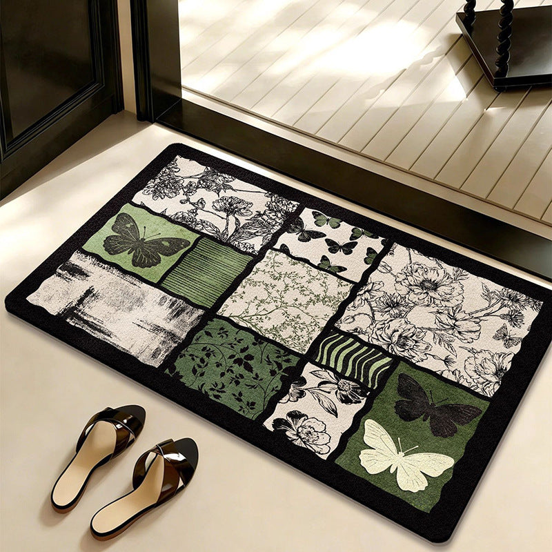 Decorative Botanical-Themed Floor Mat