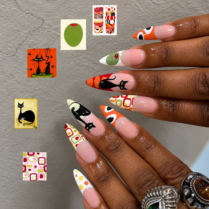 Art nail set with artistic designs Stornfield