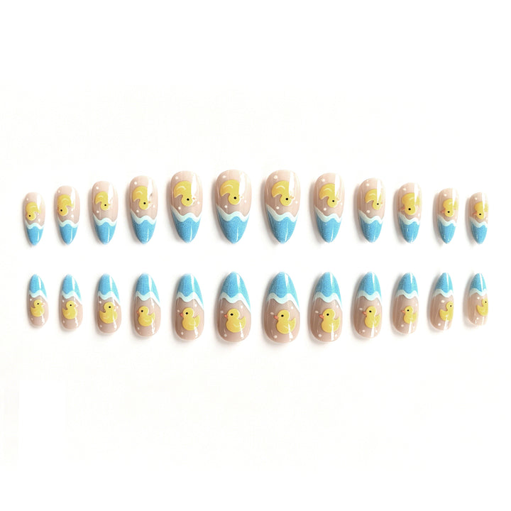Whimsical Duck-Themed Acrylic Nail Art Enhancements Stornfield