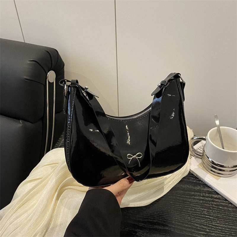 Premium Glossy Faux Leather Hobo Bag Stornfield