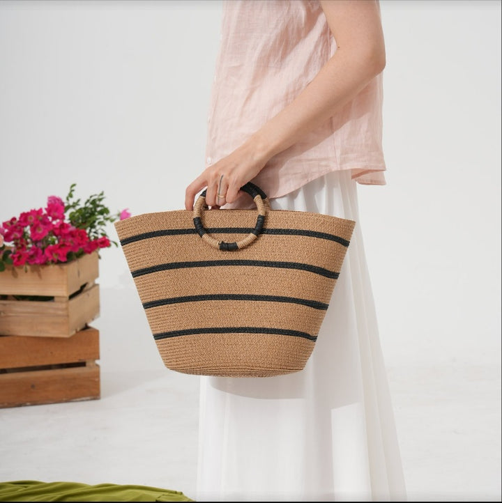 Elegant Basket Bag with Round Handle Stornfield