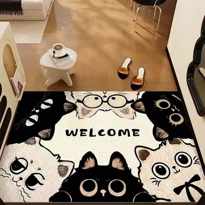 Playful Cat-Themed Welcome Mat