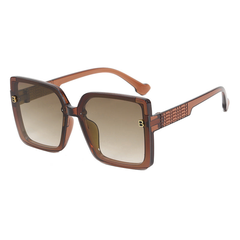 Women's fashionable square sunglasses with textured temple design Stornfield