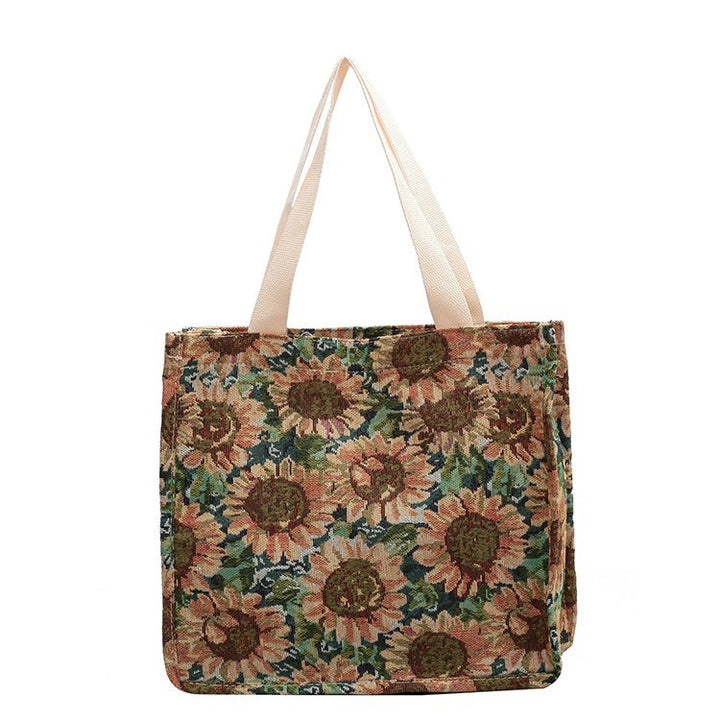 Floral Patterned Cotton Tote Bag