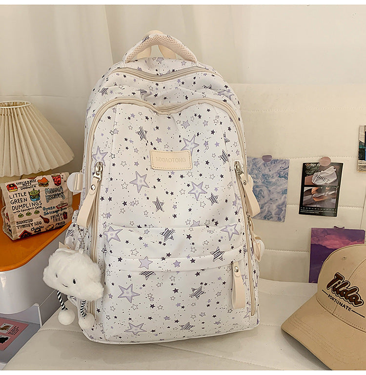 Star-Patterned Comfort School Backpack Stornfield
