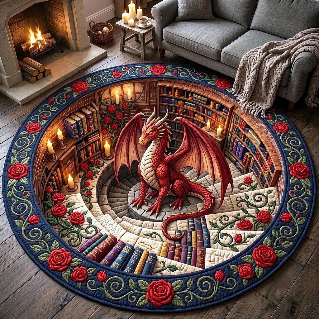 Artistic Dragon-Themed Area Rug