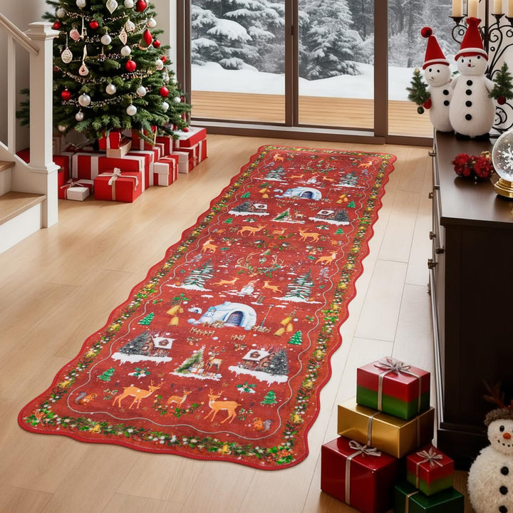 Christmas-Themed Kitchen Runner Mat for Floor