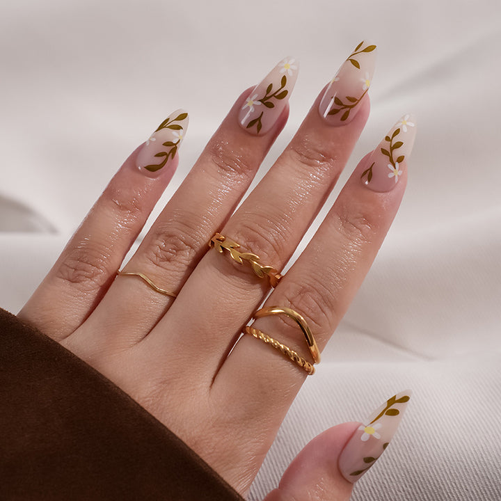 Floral Art Press-On Nail Set