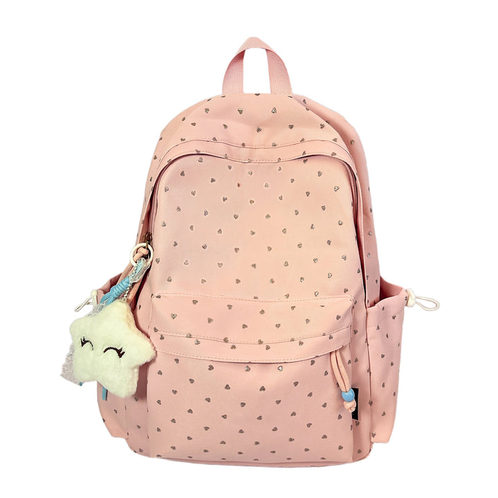 Playful Heart-Printed Backpack Stornfield