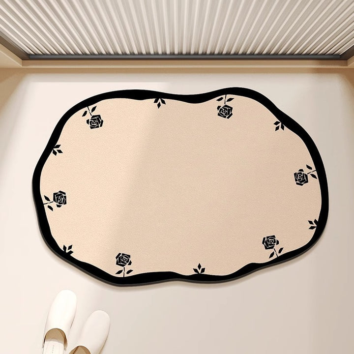 Plush Floral Shaped Area Mat