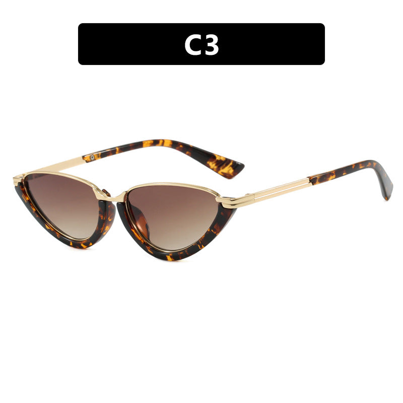Women futuristic Cat-Eye sunglasses with golden accents Stornfield