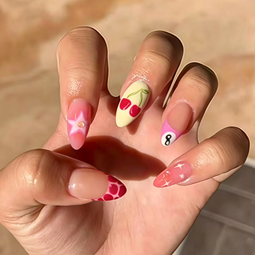 Artistic Fruit-Inspired Press-On Nail Art Stornfield