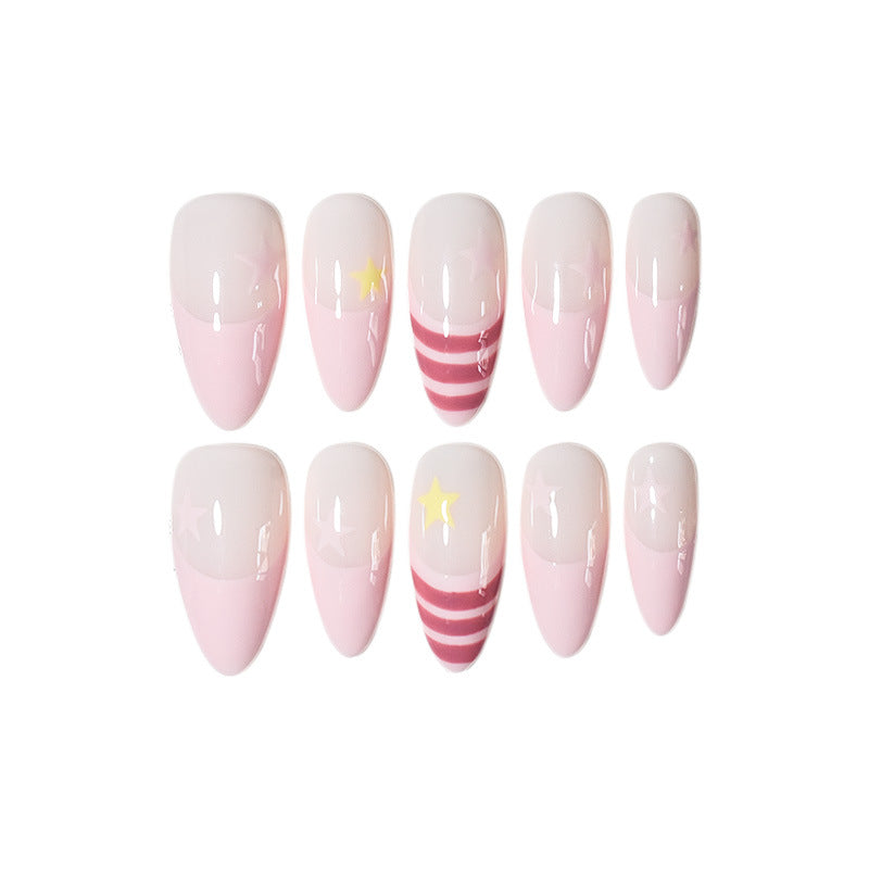 Decorative Almond-Shaped Press-On Nails Stornfield