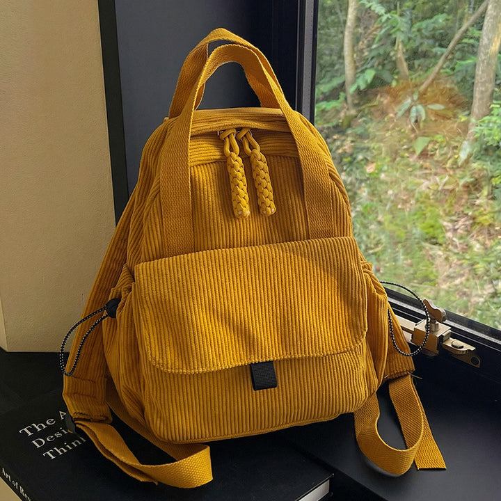 Cord-Backpack with Multiple Compartments and Reinforced Bottom Stornfield