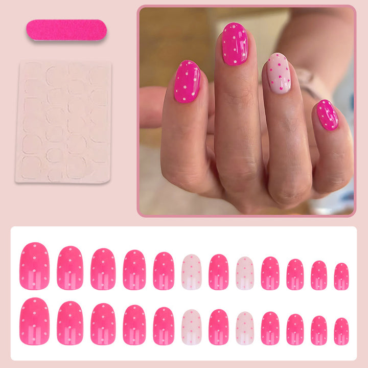 Artificial nail set with creative dots and elegant designs Stornfield