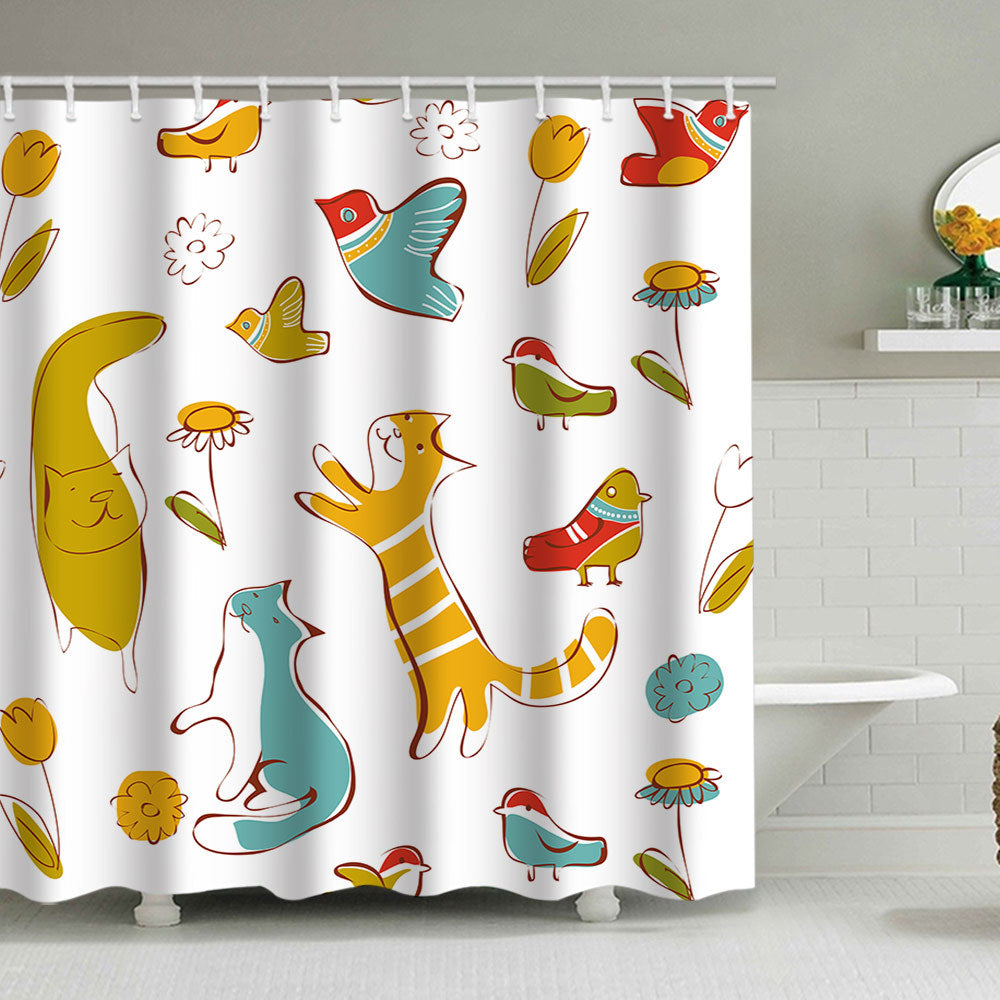 Artistic Dog Illustration Shower Curtain Stornfield
