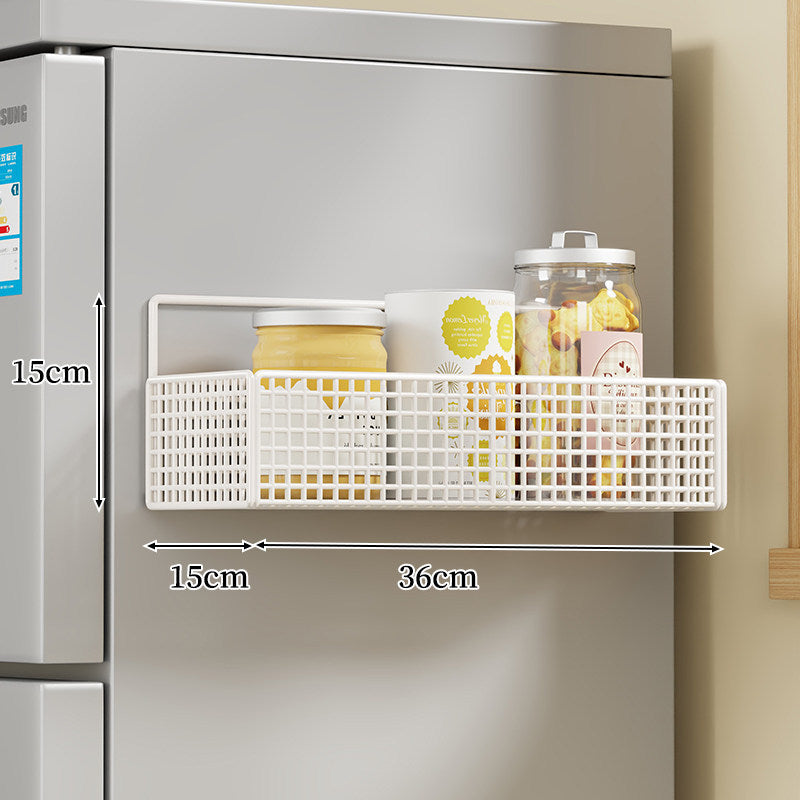 Over-the-Fridge Stacked Metal Mesh Hanging Storage Basket
