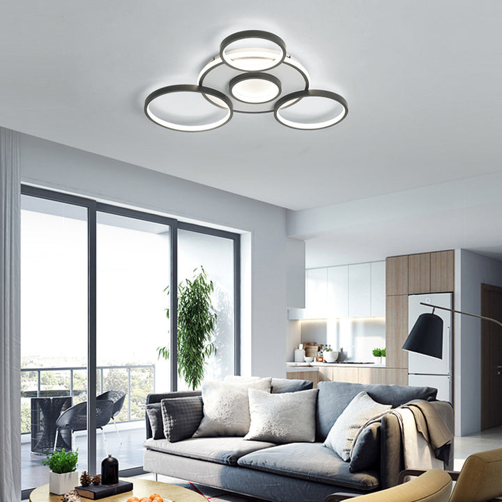 Modern Adjustable LED Ring Ceiling Light