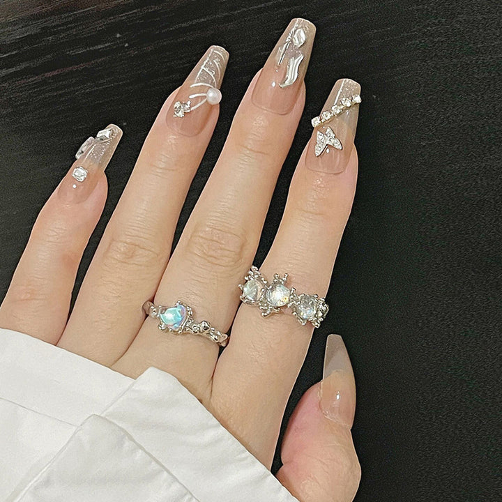 Elegant Embellished Stiletto Press-On Nails Stornfield