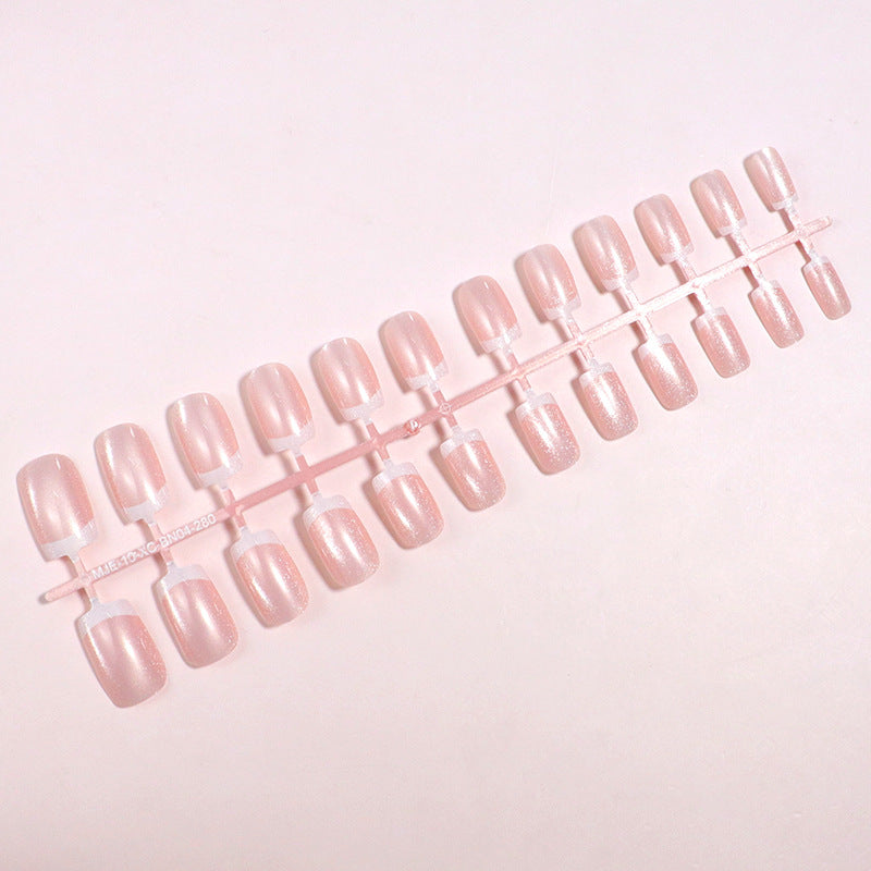 Premium Glossy French Tip Press-On Nails Stornfield