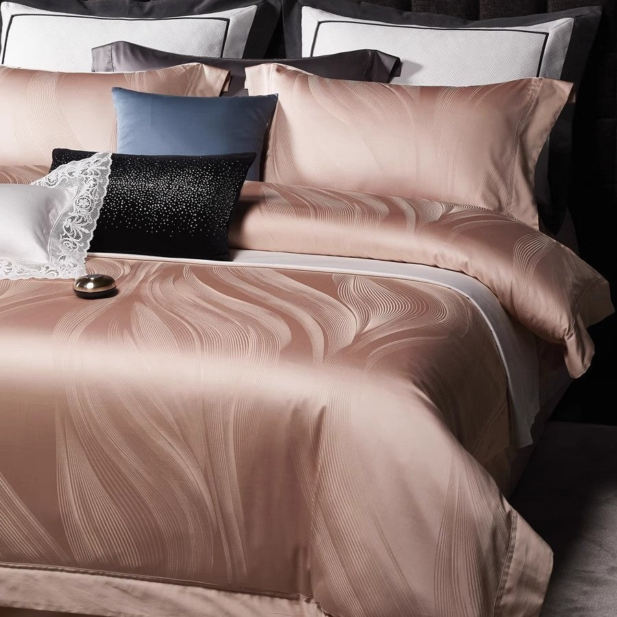 Luxury Jacquard Wave-Textured Duvet Cover Set