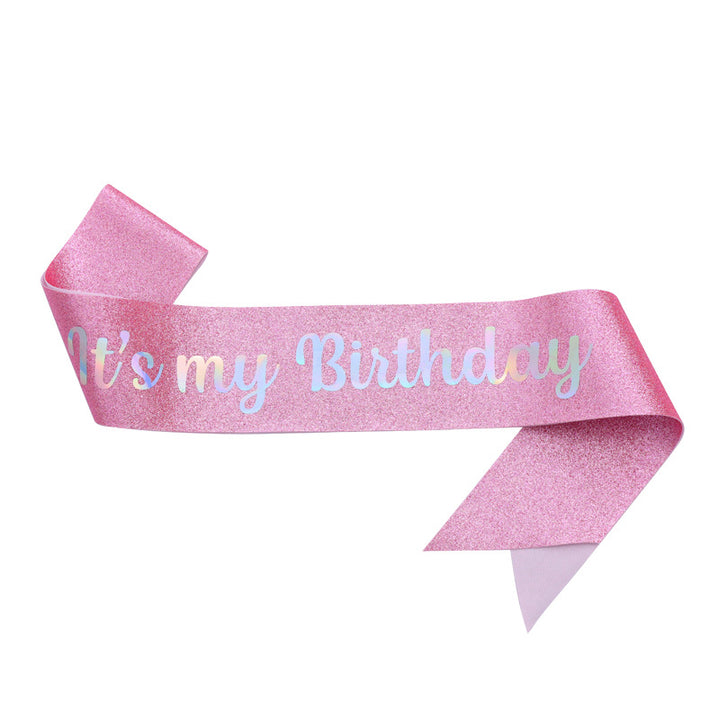 Ladies Festive Birthday Band with Glitter Design Stornfield