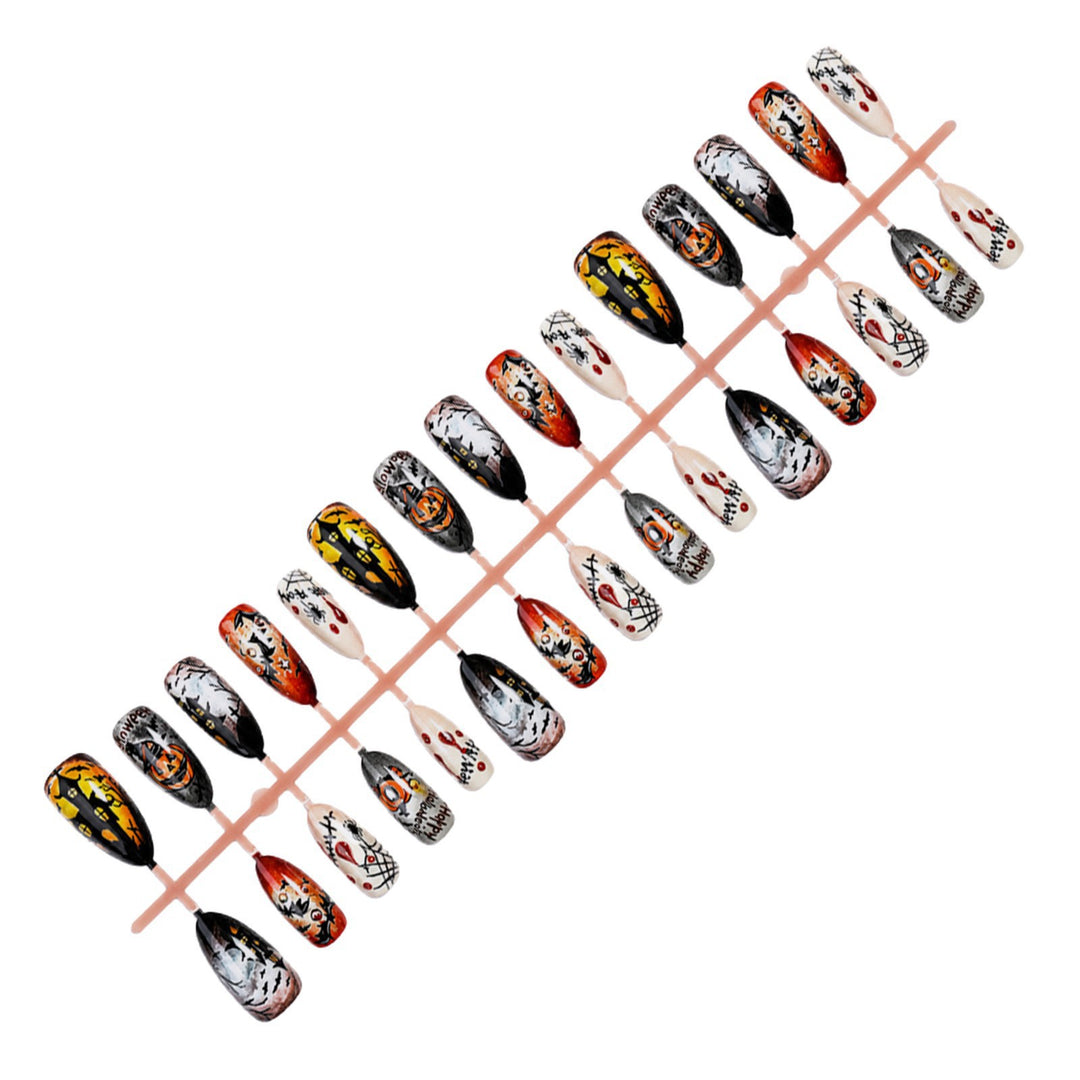 Creative Acrylic Nail Set with Halloween Motifs Stornfield