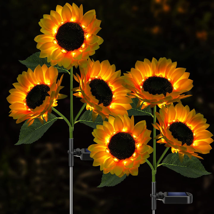 Solar-Powered Outdoor Garden Stake Lights With Realistic Sunflower Blooms And Waterproof Solar Controller Stornfield