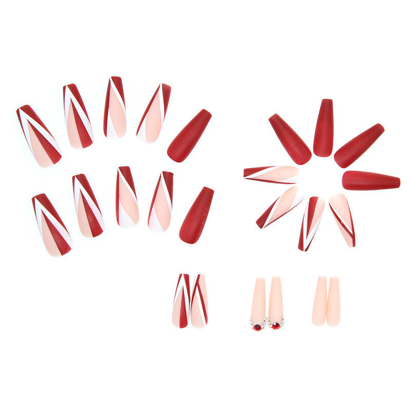 Artificial nails with matte finish and modern design elements Stornfield