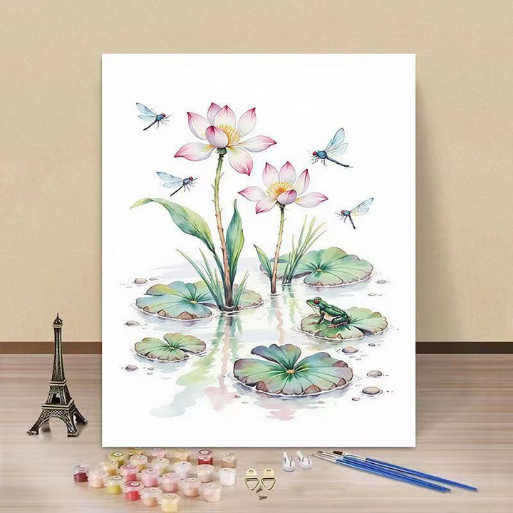 DIY Water Lily and Kingfisher Paint by Numbers Art Kit Stornfield